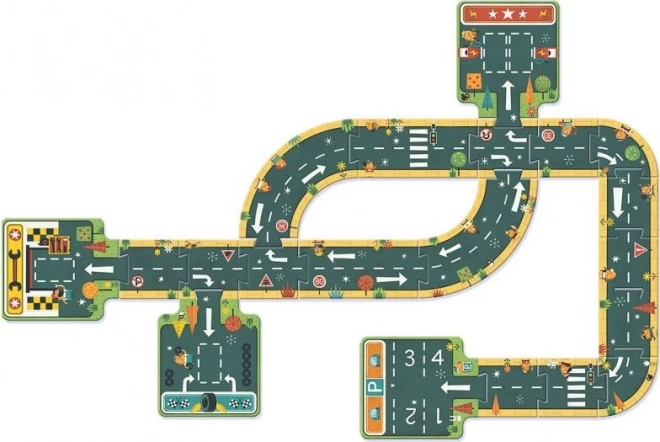 DJECO Puzzle obris ceste za pod s 21 dijelom