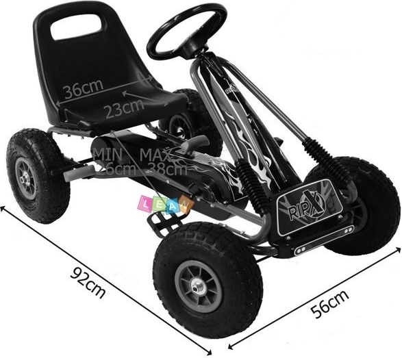 Karting na pedale s pneumatskim gumama + Podesivo sjedalo – Zelena