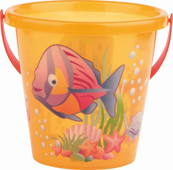 Androni prozirna kanta s ribicama, promjer 13 cm – Oranžový