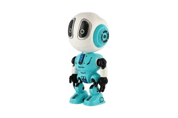 Robot ECHO koji ponavlja rečenice metalni 12cm plavi na baterije sa zvukom i svjetlom u kutiji 10,5x15x5,5cm