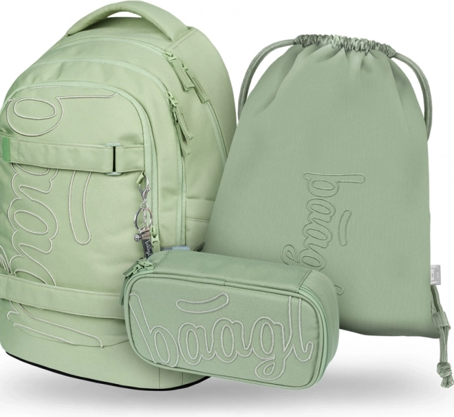 Set za školarce BAAGL Skate Max Mentol: ruksak, pernica, vrećica