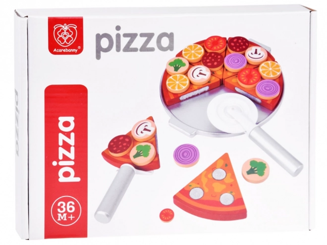 Drvena pizza za rezanje s dodacima