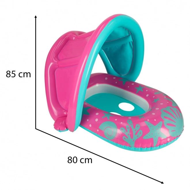 BESTWAY 34091 Dječji napuhani čamac sa sjedalom i krovom ružičasti 1-2 godine 18 kg