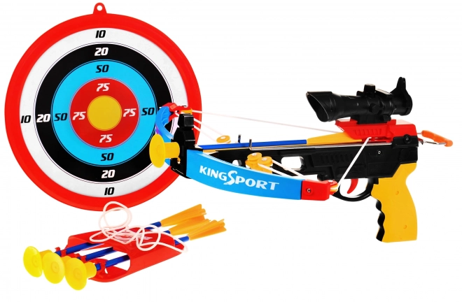 Luk za djecu (6+) Sportski set 7 kom. + Meta + 4 strelice + Tolac + Ciljač