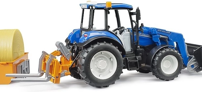 Bruder traktor New Holland T5.120 s prednjim utovarivačem i prikolicom
