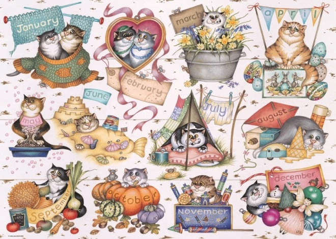 Puzzle Mačji kalendar 1000 dijelova