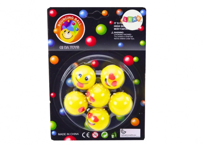 Set 6 žutih skakajućih loptica emoji