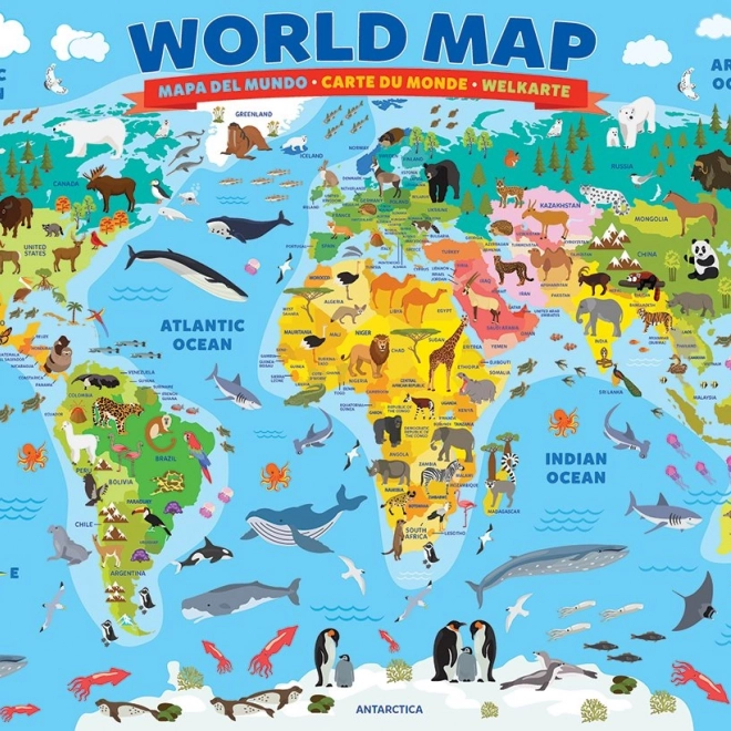 EUROGRAPHICS puzzle Ilustrirana karta svijeta 100 dijelova
