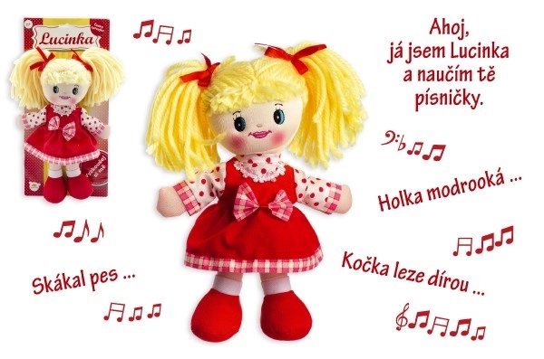 Česki pjevački krpena lutkica Lucinka - 30 cm