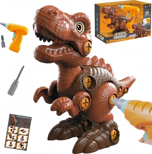 Konstrukcijski set dinosaur T‑Rex za montažu s bušilicom 31 kom WOOPIE
