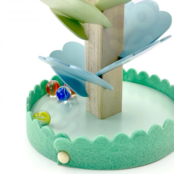 Drvena staza s kuglicama Duga Montessori WOOPIE GREEN