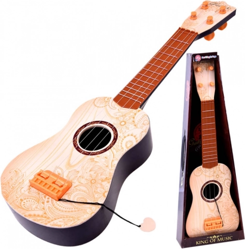 Dječja gitara s metalnim žicama i trzalicom – Prirodna