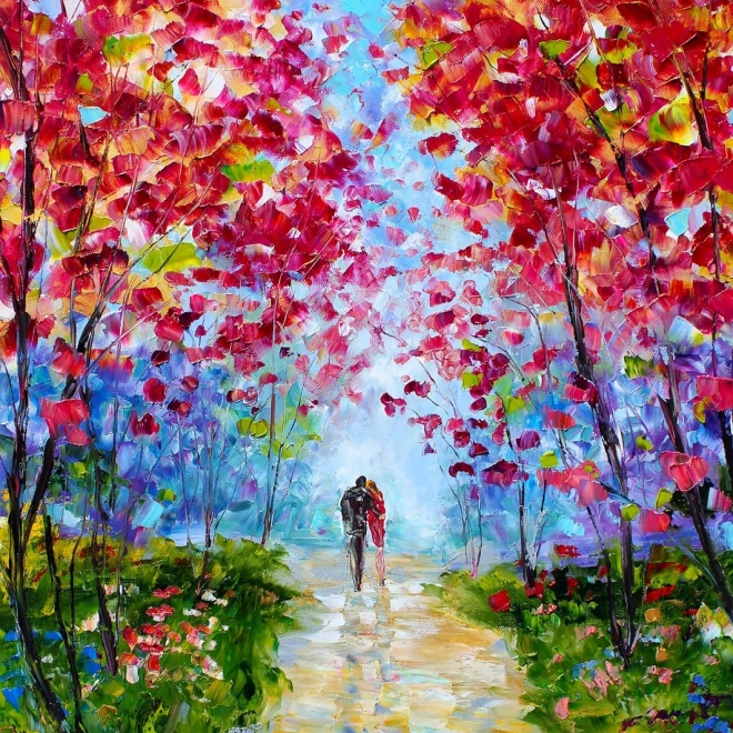 Puzzle Proljetna cvjetna romansa 1000 komada