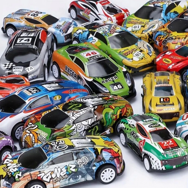 Set trkaćih automobila WOOPIE 30 kom s kartom