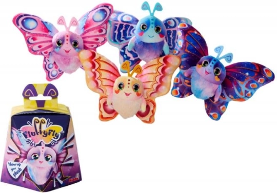 Plišani leptir Fluffyfly 12 cm – napuhujuća krila, 4 boje