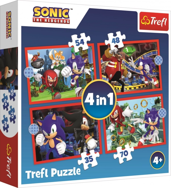 Slagalica 4u1 Sonic/Sonic The Hedgehog 28,5x20,5cm u kutiji 28x28x6cm