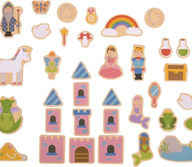 Bigjigs Toys bajkoviti drveni magneti – set od 35 kom