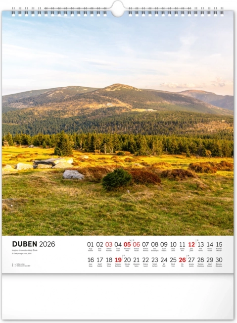 Zidni kalendar Krkonoše 2026