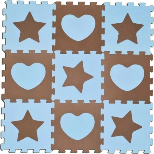 Pjenaste puzzle zvjezdice i srca plave