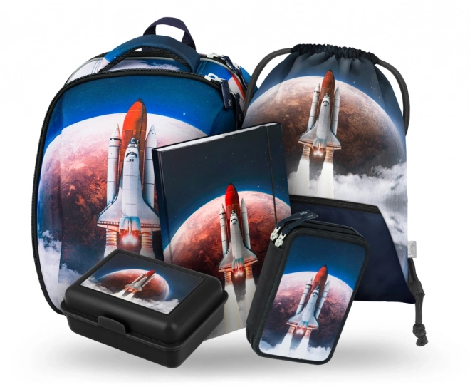 BAAGL SET 5 Shelly Space Shuttle: školska torba, pernica, vrećica, fascikl, kutija