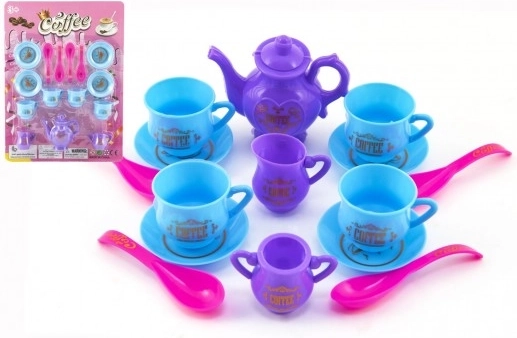 Posuđe - plastični set za kavu i čaj 15 kom na kartici 21x28 cm