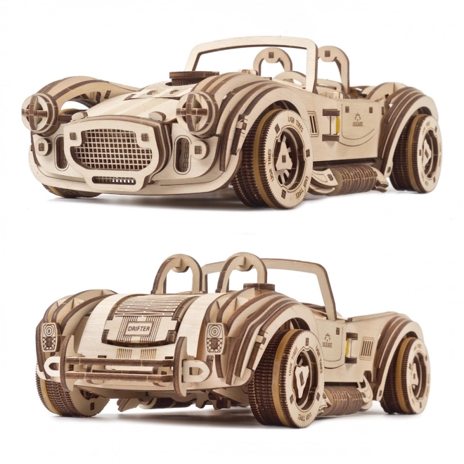 Ugears 3D drveni mehanički puzzle Driftajući trkaći auto Kobra