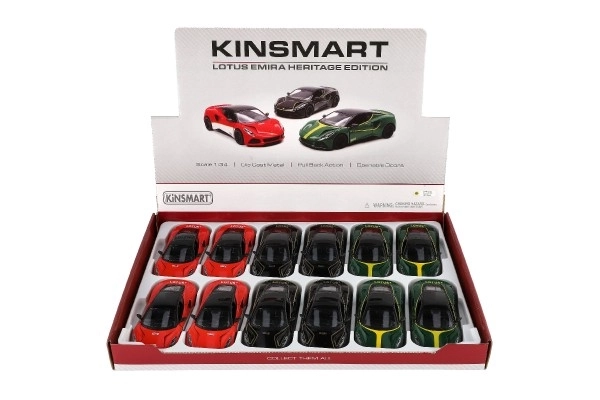 Auto Kinsmart Lotus Emira 1:38 metal/plast 12,5cm 3 boje na povlačenje unatrag 12 kom u kutiji