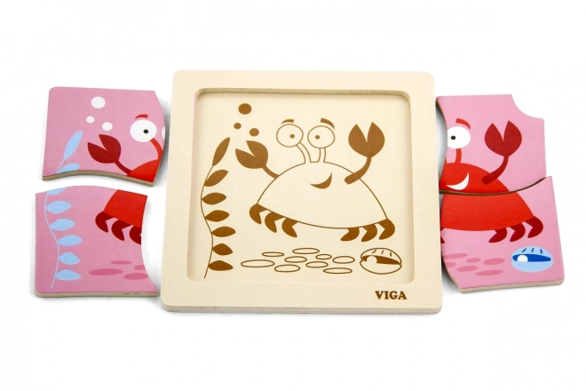 Drvene Puzzle Rak za Najmlađe