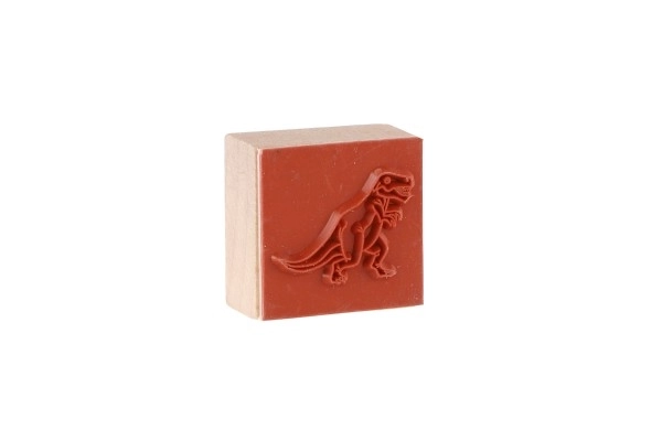 Drveni pečati 5+1 s jastučićem dinosauri 3x3cm na kartici