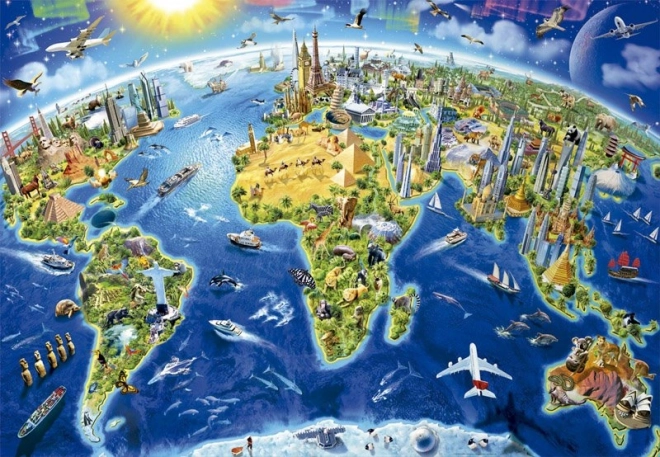 Educa puzzle karta sa svjetskim znamenitostima 2000 dijelova