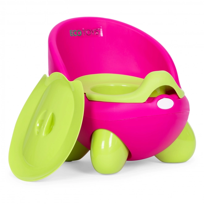 Dječji noćnik s ergonomskom potporom ECOTOYS ružičasto-zelene boje