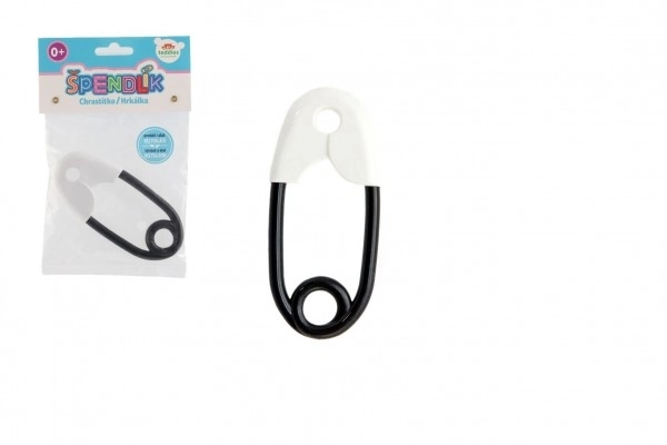 Zvečka štipaljka plast 12cm crnobijela 12x19cm u vrećici 0+
