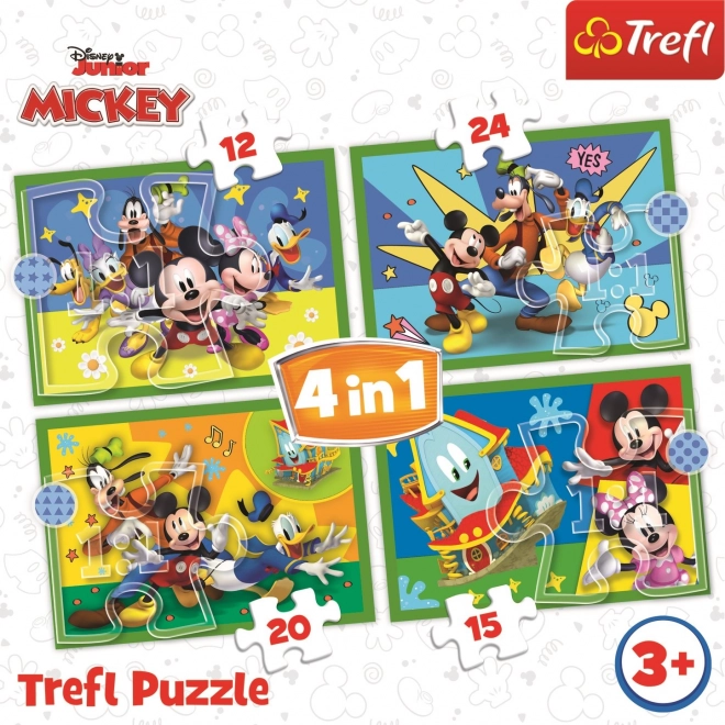 Puzzle 4u1 Mickey među prijateljima