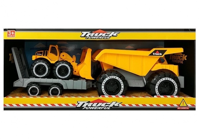 Velika teretna igračka s prikolicom i buldožerom 49 cm