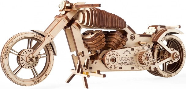 Drvene 3D puzzle motocikl UGEARS – mehanički model bez lijepljenja