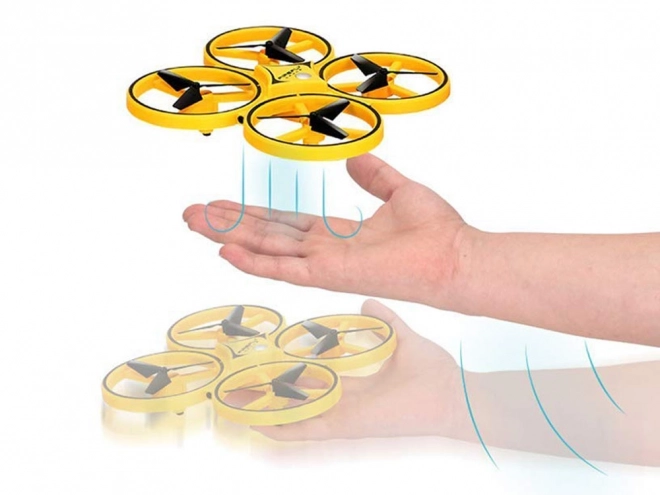Dron upravljan gestama rukama + daljinsko upravljanje Kvadrakopter RC0573 – Žuta