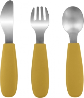 Silikonski dječji pribor za jelo, Mustard Yellow