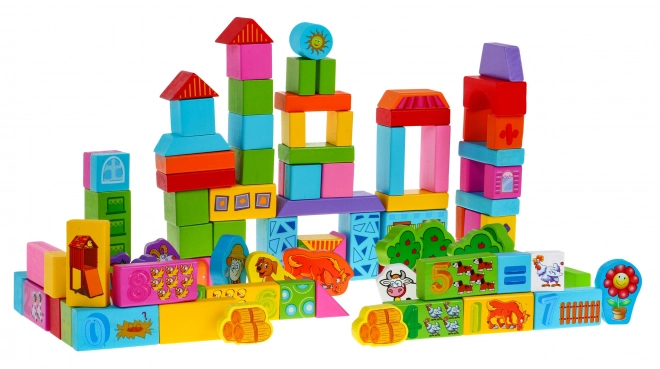 Set drvenih koča - Farma - 100 dijelova