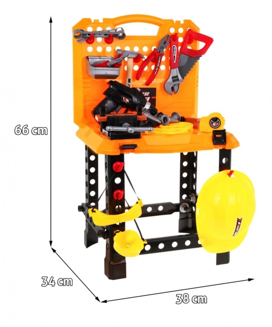 DIY set 3 u 1 za djecu 3+ Radionica 100 kom, Kofer + stol + oprema za gradnju