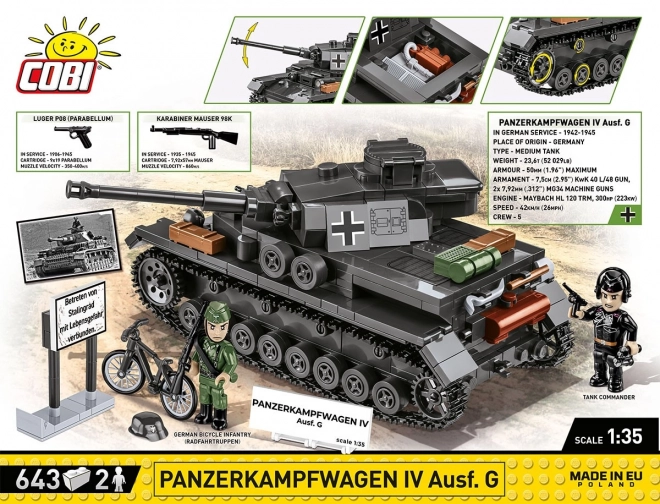 COBI 3127 Drugi svjetski rat Njemački tenk Panzerkampfwagen IV Ausf. G 1:35