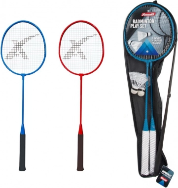 set badmintonskih reketa i loptica u futroli