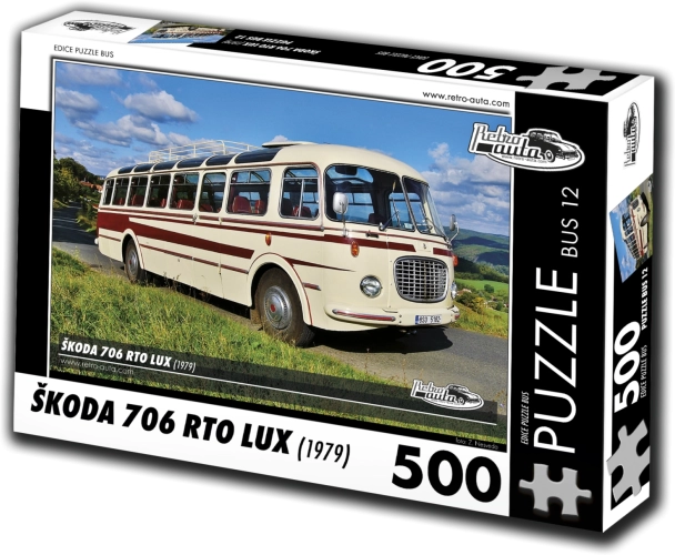 Puzzle Retro-automobili: Škoda 706 RTO LUX – autobus, 500 dijelova