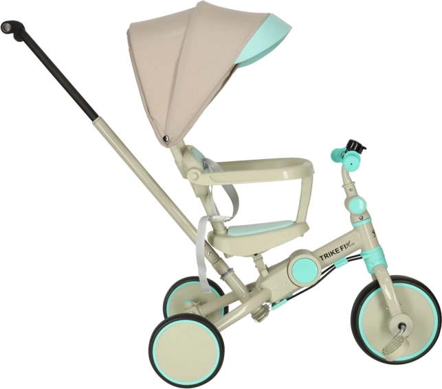 Dječja tricikla TRIKE FIX V4 6u1 s upravljačkom šipkom i krovićem – Plavosiva