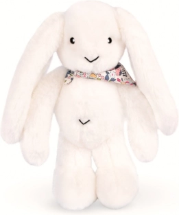 Doudou plišani zeko s maramom bijeli 35 cm
