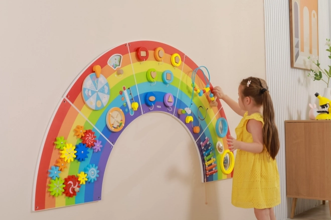 Drveni zidni Montessori panel - duga