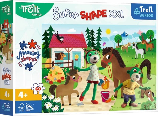 Puzzle Super Shape XXL TREFLÍCI na konjskoj farmi 60 dijelova
