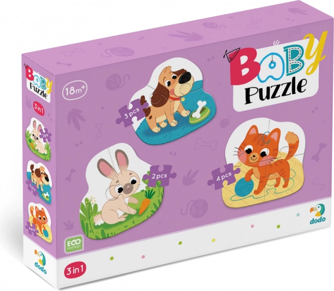 DODO baby puzzle kućni ljubimci 3u1 (2, 3, 4 dijela)
