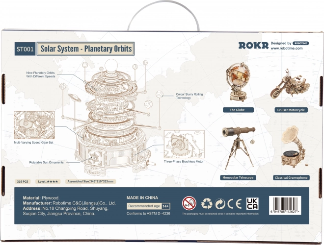 RoboTime 3D drvene mehaničke puzzle Planetarij