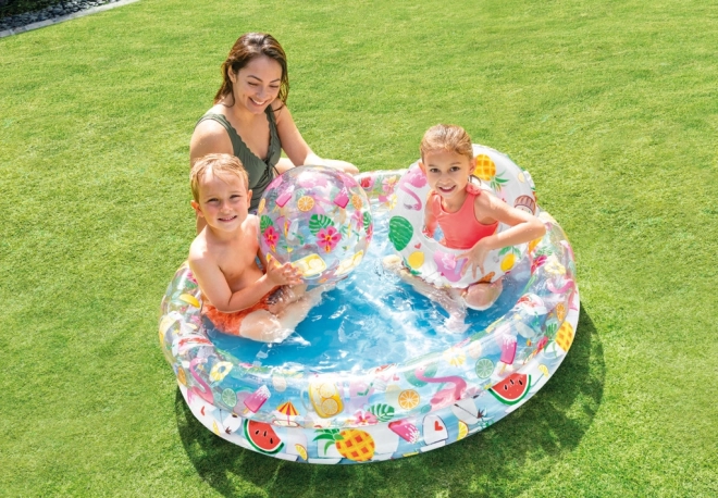Bazen set voće i flamingo