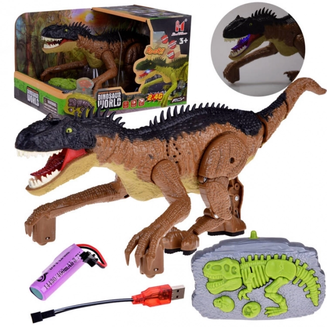 Smeđi dinosaurus igračka s daljinskim upravljanjem